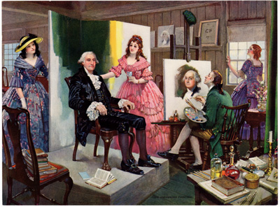 George Washington sitting for the unfinished portrait